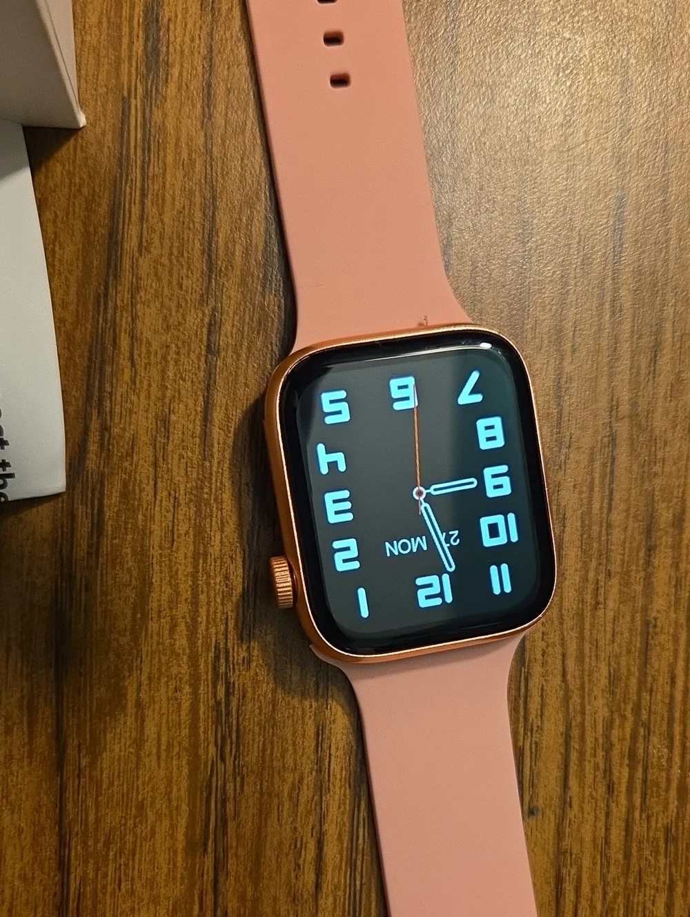 Pink Silicone Smartwatch with Rose Gold Case